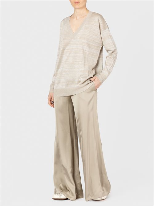 Viscose satin wide-leg pants with elastic waistband FABIANA FILIPPI | PAD265F291D6238195